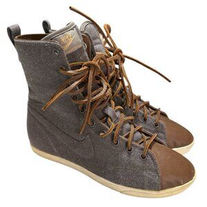 Nike Racquette Mid High Top Women Size 7.5 Gray Brown Training